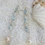 Dewdrops Dangel Earrings Sterling Pearls..